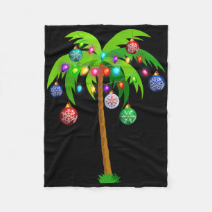 Cobertor De Velo Natal Lights Palm Tree Fun Hawaii Beach Tropic