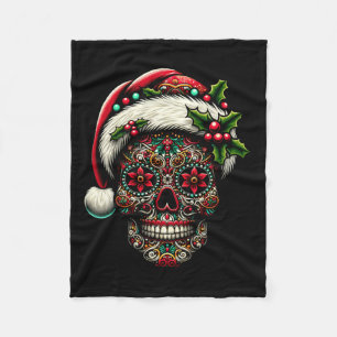 Cobertor De Velo Natal Masculino Açúcar Caveira Chapéu de Papai Noe
