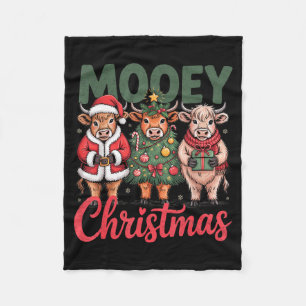 Cobertor De Velo Natal Mooey Engraçado Design Vaca Highland Natal V