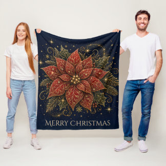 Cobertor De Velo Natal nas Estrelas | Poinsettia