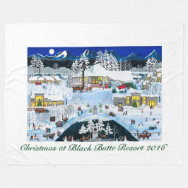 Cobertor De Velo Natal no Resort Black Button Fleece Blanket