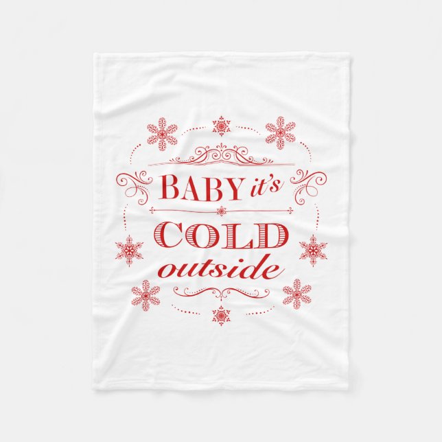 Cobertor De Velo Natal ou floco de neve vermelho e branco do (Frente)