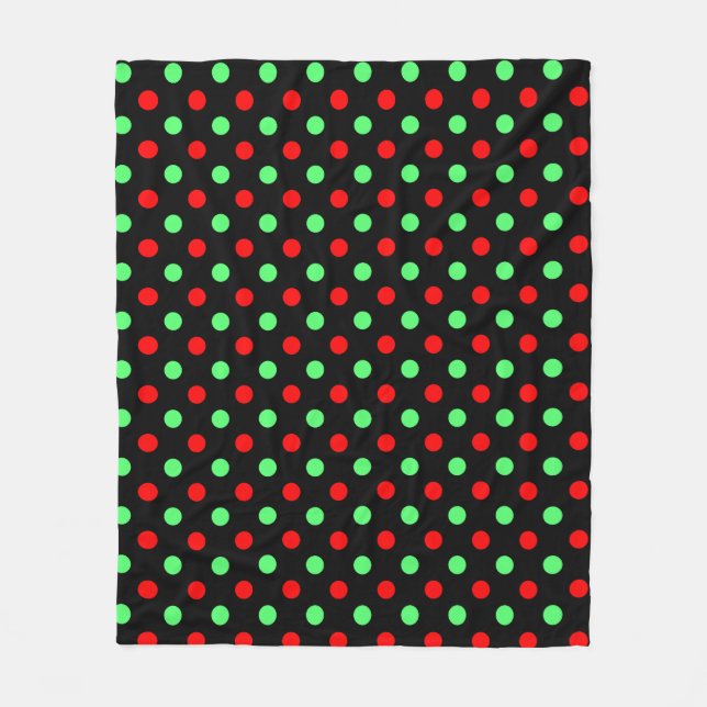 Cobertor De Velo Natal - Padrão de Pontos Verde e Vermelho   (Frente)