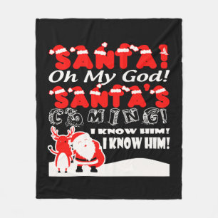 Cobertor De Velo Natal - Papais noeis Oh Meu Deus Papais noeis Come