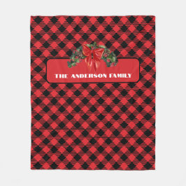 Cobertor De Velo Natal Personalizado da Xadrez de Buffalo