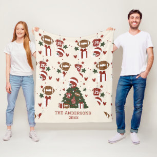 Cobertor De Velo Natal Personalizado de Futebol Americano