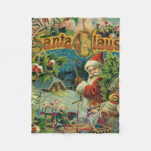 Cobertor De Velo Natal Santa Claus Arte Antiquada