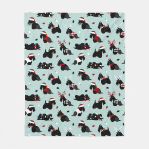 Cobertor De Velo Natal - Scottish Terrier Blue