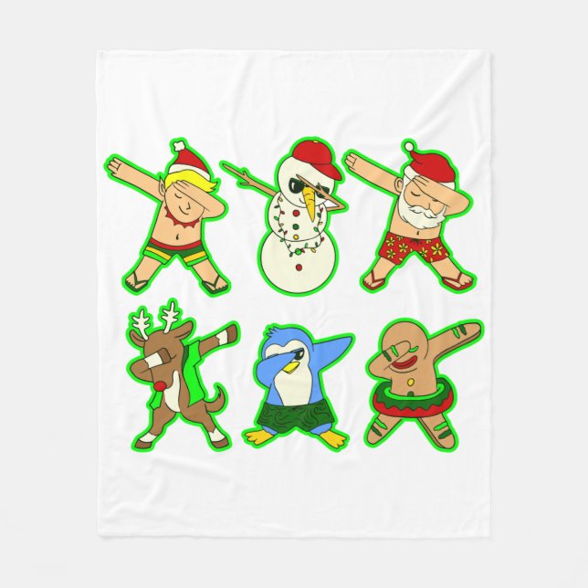 Cobertor De Velo natal tropical santa claus (Frente)