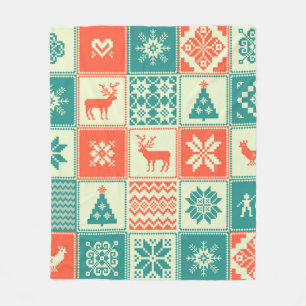 Cobertor De Velo natal vintage um padrão perfeito de patch. Trad