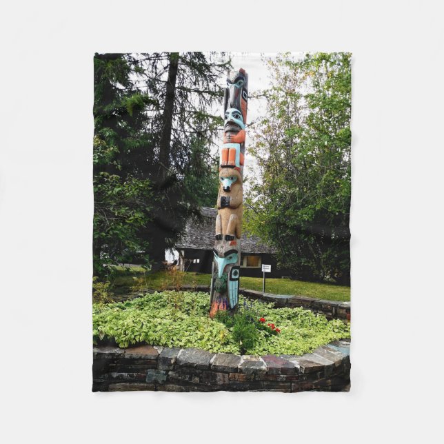 Cobertor De Velo Native American Totem Poll Glacier Park Montana (Frente)