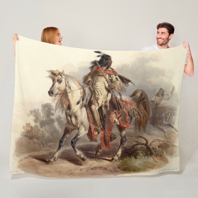 COBERTOR DE VELO NATIVE AMERICAN WARRIOR (In Situ)