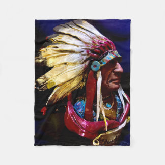 Cobertor De Velo Native " Hunkpapa Chief" original art 