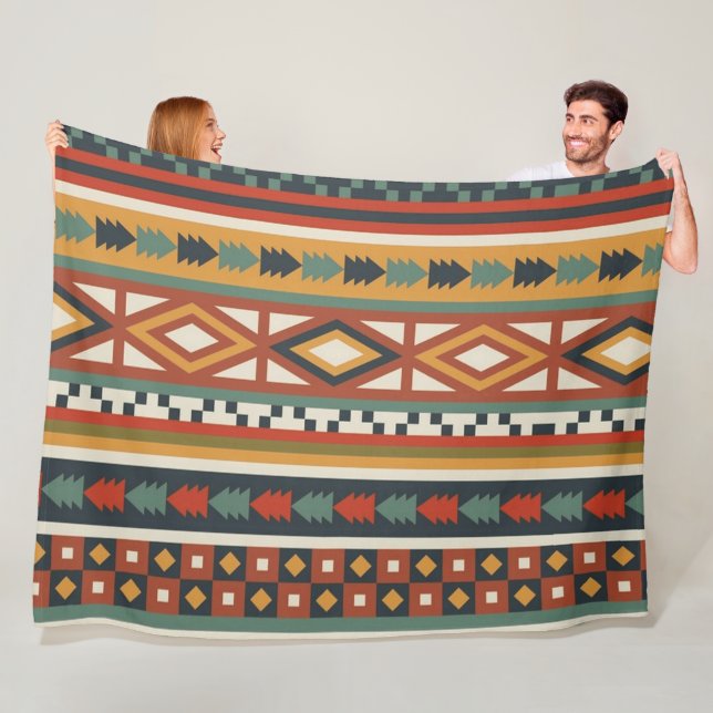 Cobertor De Velo Native Warrior 60x80 Fleece Blanket (In Situ)