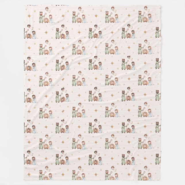 Cobertor De Velo Natividade Cena Fleece Blanket (Frente)