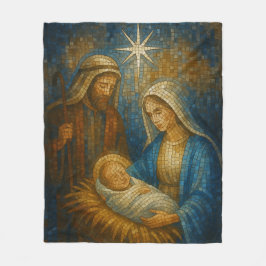 Cobertor De Velo Nativity Stained Glass Mosaic | Holy Family 