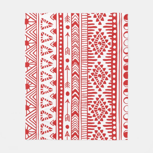 Cobertor De Velo Nativo Americano: Red Ink Doodle. (Frente)