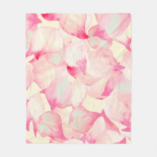 Cobertor De Velo Natureza do Flor Rosa. Natureza Preta De Aquarela.