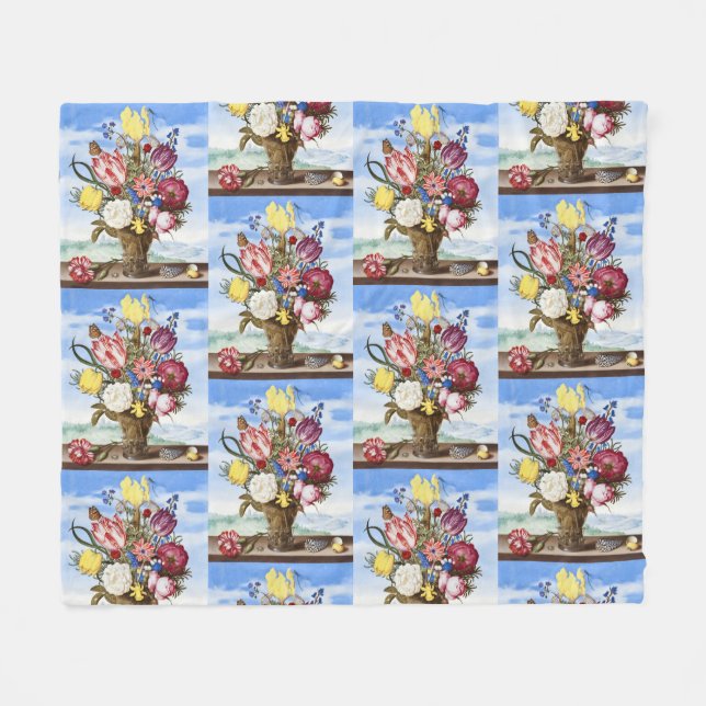 Cobertor De Velo Natureza-morta floral da Idade de Ouro Holandesa v (Frente (Horizontal))