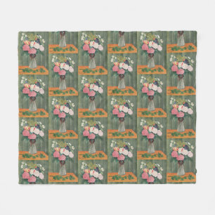 Cobertor De Velo Natureza-morta floral rosa vintage de Henri Rousse