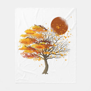 Cobertor De Velo Natureza Vida Selvagem Lua Cheia Árvore Bando de P