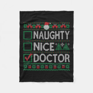 Cobertor De Velo Naughly Nice Doctor Christmas List Ugly Sweater