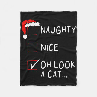Cobertor De Velo Naughty Nice List Oh Look A Cat Xmas Men Women Chr