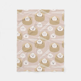 Cobertor De Velo Navio a vapor Cute Kawaii Dumplings