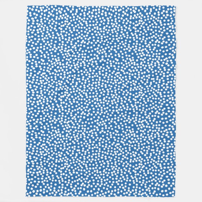 Cobertor De Velo Nebulas Azul com Pontos Brancos de Neve Fleece em  (Frente)