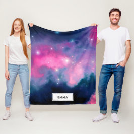 Cobertor De Velo Nebulosa da Galáxia Rosa e Azul e Abstrato das Est
