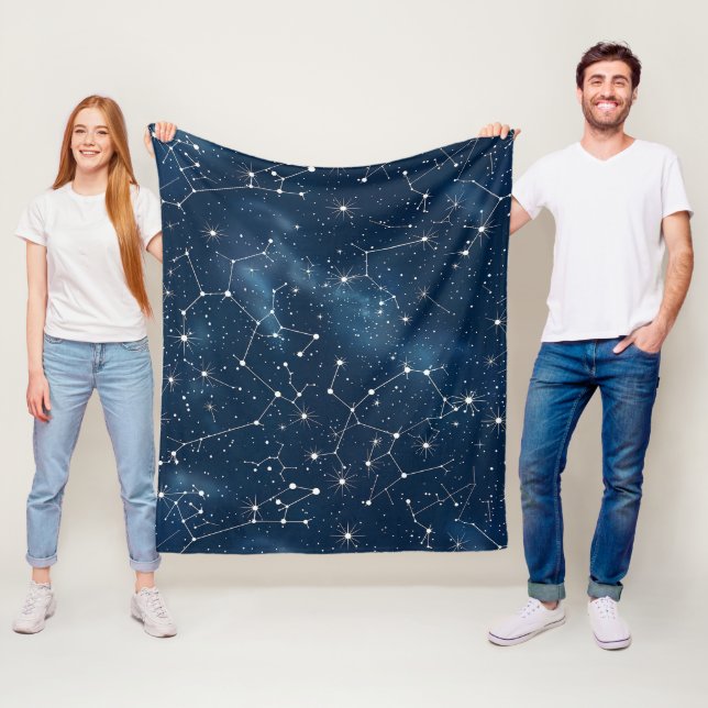 Cobertor De Velo Nebulosa de Estrelas Cósmicas Azul Teal Mística (In Situ)