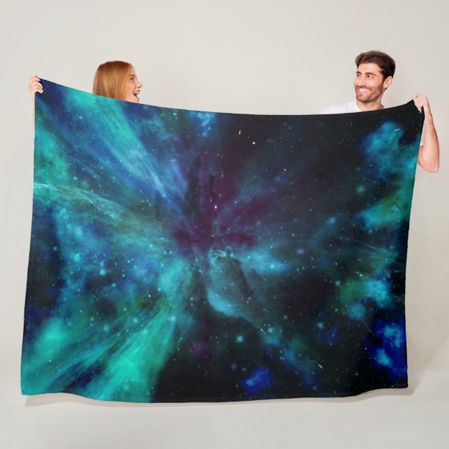 Cobertor De Velo Nebulosa Turquesa e Roxa  (In Situ)