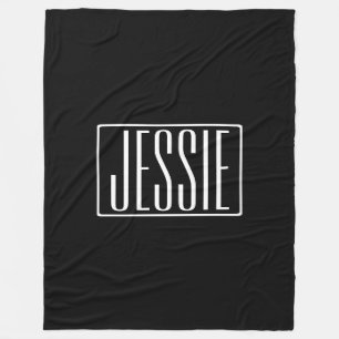 Cobertor De Velo Negrito e Moderno Seu Nome ou Palavra   Branco A P