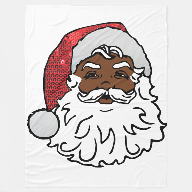 Cobertor De Velo negro santa claus blasket (Frente)