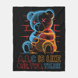Cobertor De Velo Neon ABC Teddy Bear