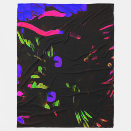 Cobertor De Velo Neon Black Cat com olhos brilhantes