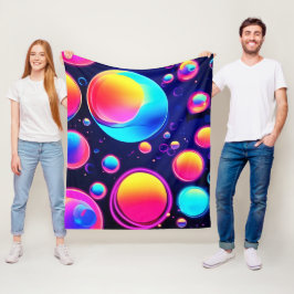 Cobertor De Velo Neon Bubble Universe