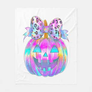 Cobertor De Velo Neon Coquette Halloween Pumpkin