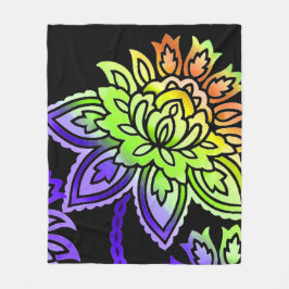 Cobertor De Velo Neon Flowers