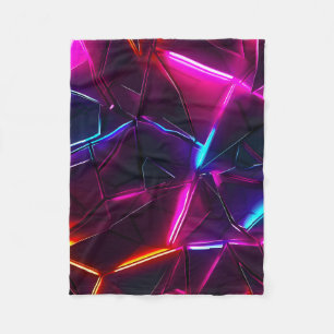Cobertor De Velo Neon Geométrico Abstrato Futurista Cyberpunk