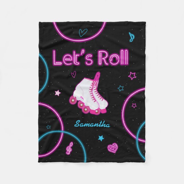 Cobertor De Velo Neon Glow Roller Vamos Roll Girl (Frente)