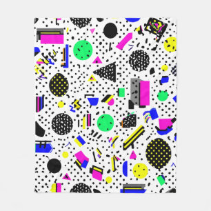 Cobertor De Velo Neon Retro Memphis Geometric Chaos Pattern