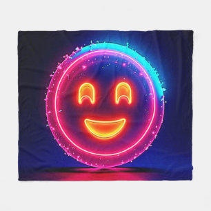 Cobertor De Velo Neon Smile: Desenho de Brilho Feliz e Radiante