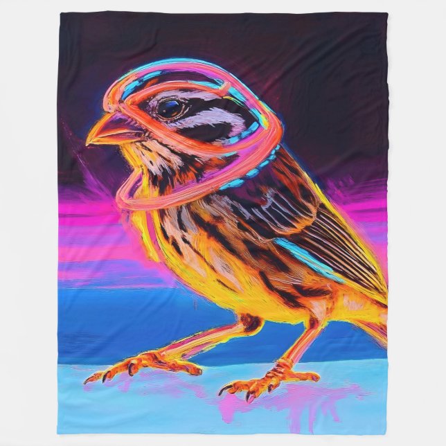 Cobertor De Velo Neon Sparrow com Acentos Brilhantes (Frente)