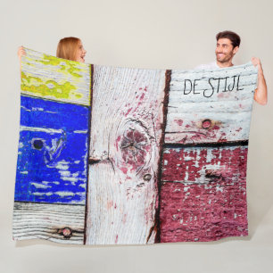 Cobertor De Velo Neoplasticismo engraçado estilo de arte em madeir