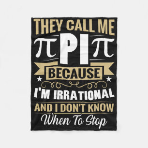 Cobertor De Velo Nerd de Matemática Pi Day - Me Chame de Irracional