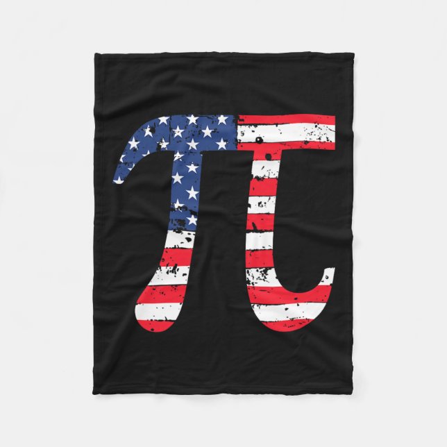 Cobertor De Velo Nerd Patriótico de Matemática do Pi Day American F (Frente)
