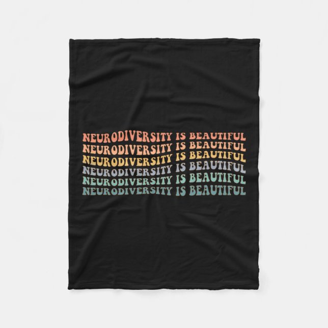 Cobertor De Velo Neurodiversidade é bonita - consciência autista (Frente)