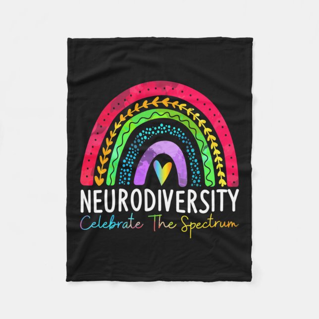 Cobertor De Velo Neurodiversity Autismo Espectro Asd Adhd Arco-Íris (Frente)