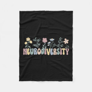 Cobertor De Velo Neurodiversity Flores Autismo Neurodivergência